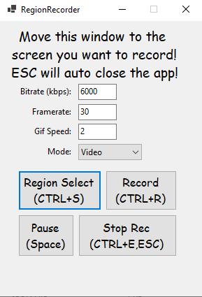 Inregistrare regiune ecran Windows